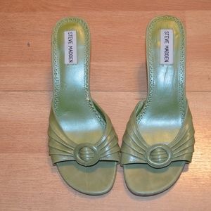 Green Steve Madden Slip on Heels